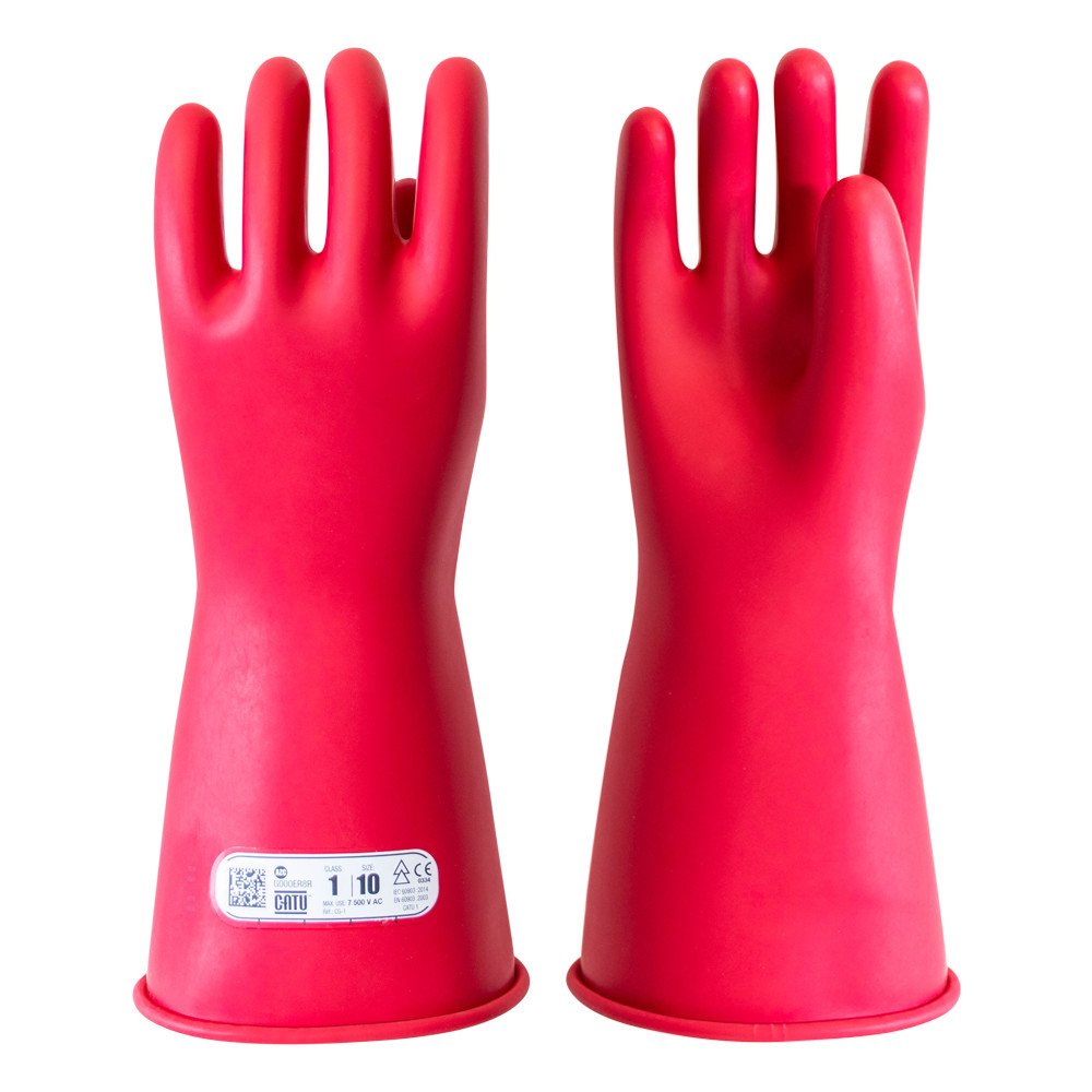 CATU Latex electrical insulating gloves, class 1 - 7 500 V AC