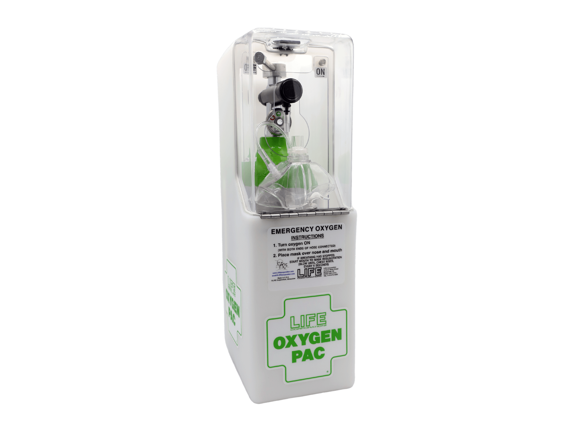 Life Corp LIFE-612 OxygenPac Emergency Oxygen Unit in Wall Case