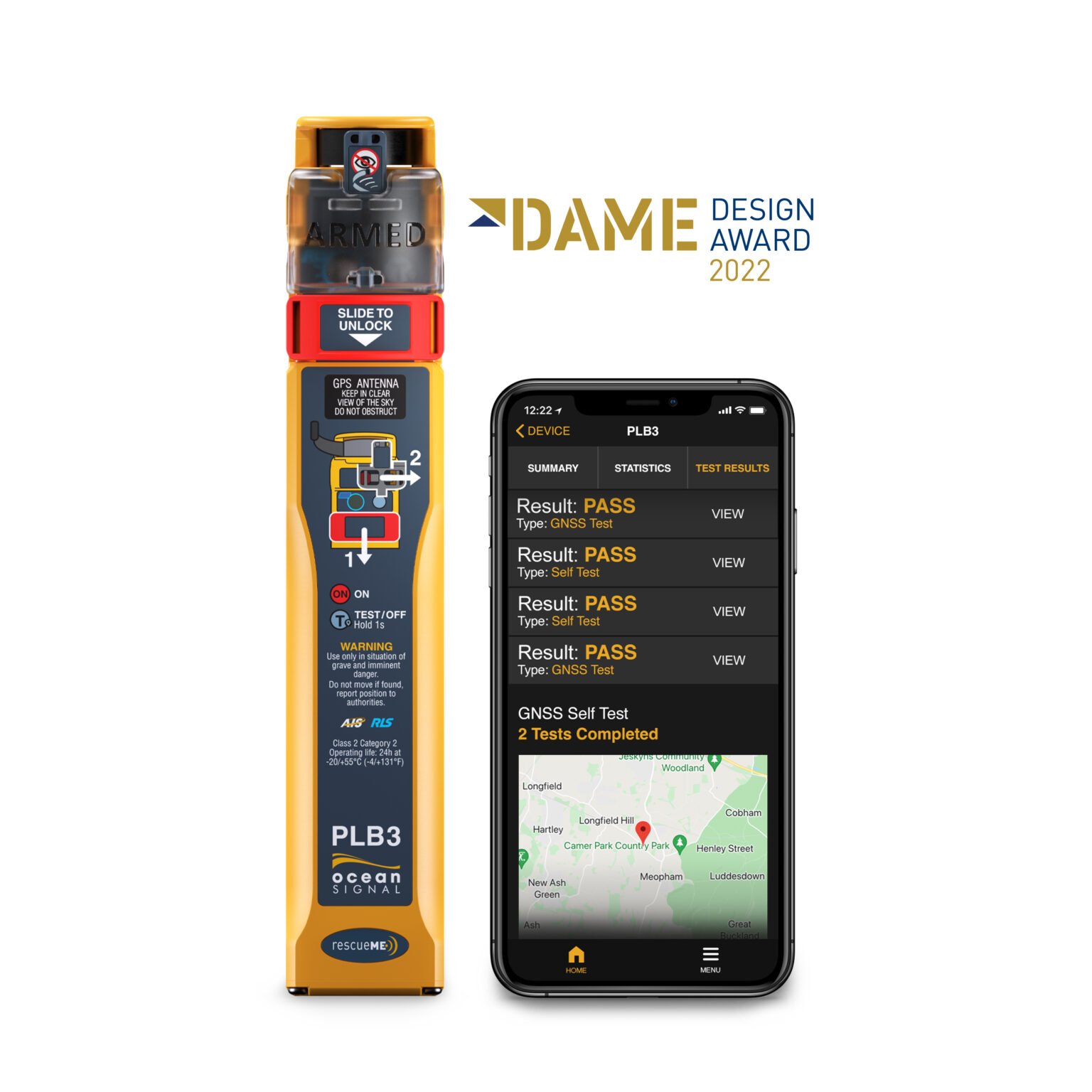 Ocean Signal rescueME PLB3 Personal Locator Beacon with AIS, RLS, and NFC Mobile Connectivity