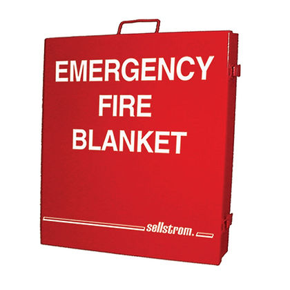 SELLSTROM Fire Blanket and Cabinet: 60 in Blanket Wd, 72 in Blanket Lg, Carbon Felt