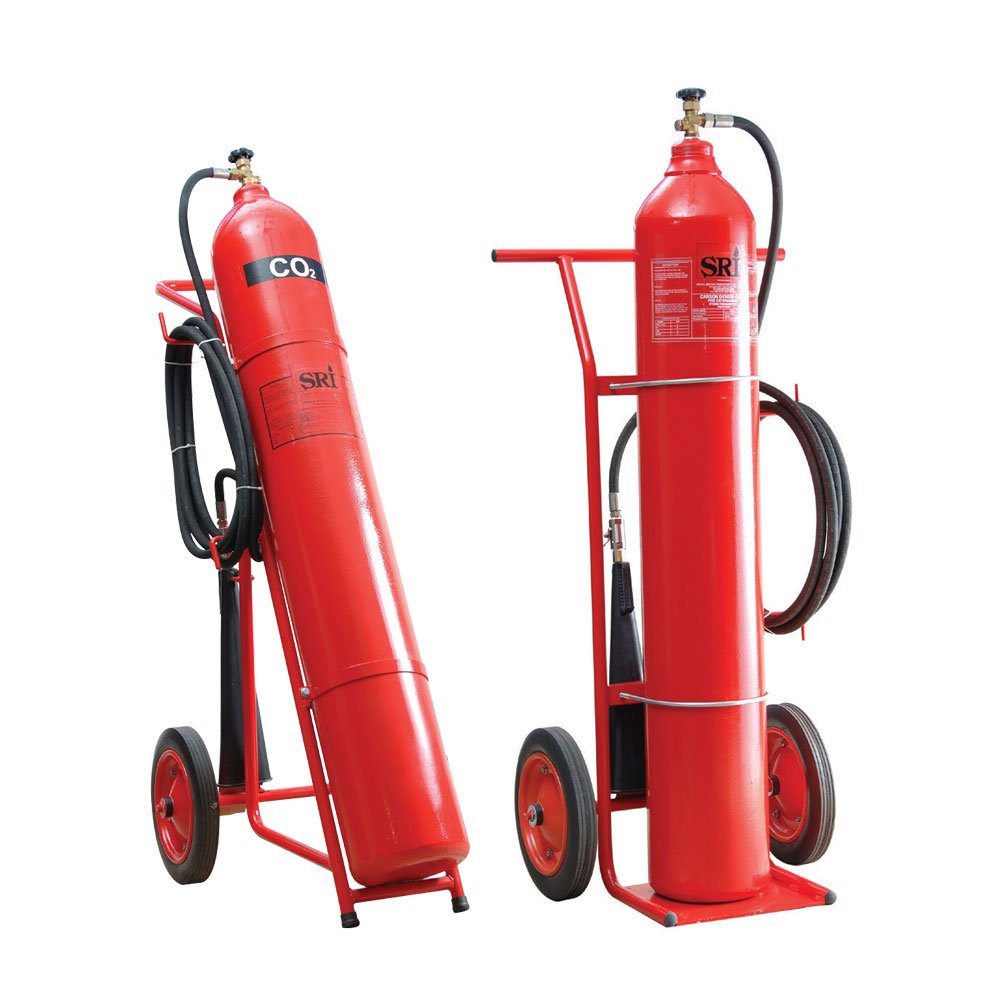 SRI Carbon Dioxide Fire Extinguisher On Trolley