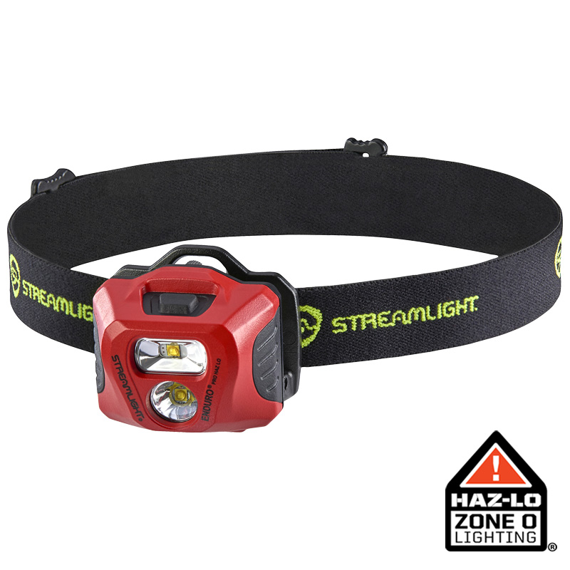 Streamlight Enduro Pro HAZ-LO (InMetro) - Includes (3) "AAA" Alkaline batteries, rubber hard hat strap, elastic head strap - Orange - Box