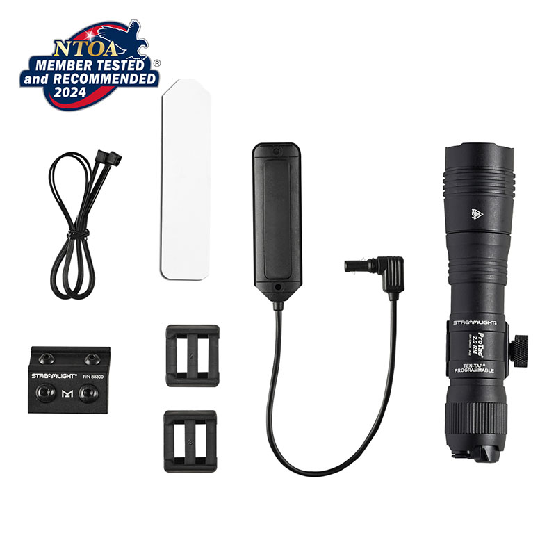 Streamlight ProTac 2.0 Rail Mount - System - Includes straight momentary pressure switch, SL-B50 battery pack, mounting hardware, USB-C cord, M-LOK® mount