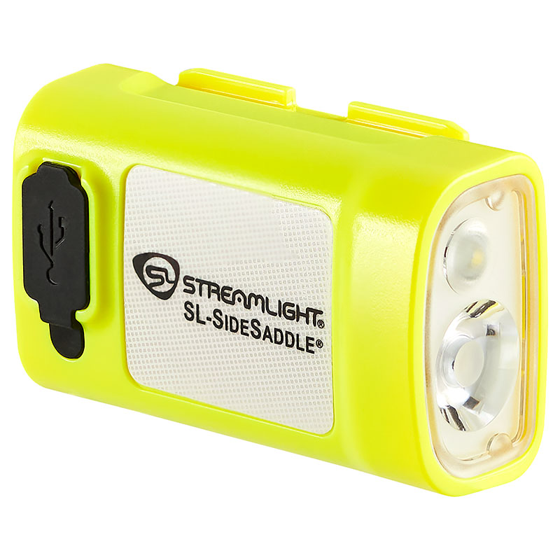 Streamlight SL-SideSaddle USB - Includes hard hat mount kit (baseplate, slot strap, universal Y-strap), USB-C cord and (1) lithium polymer battery - Box - Black