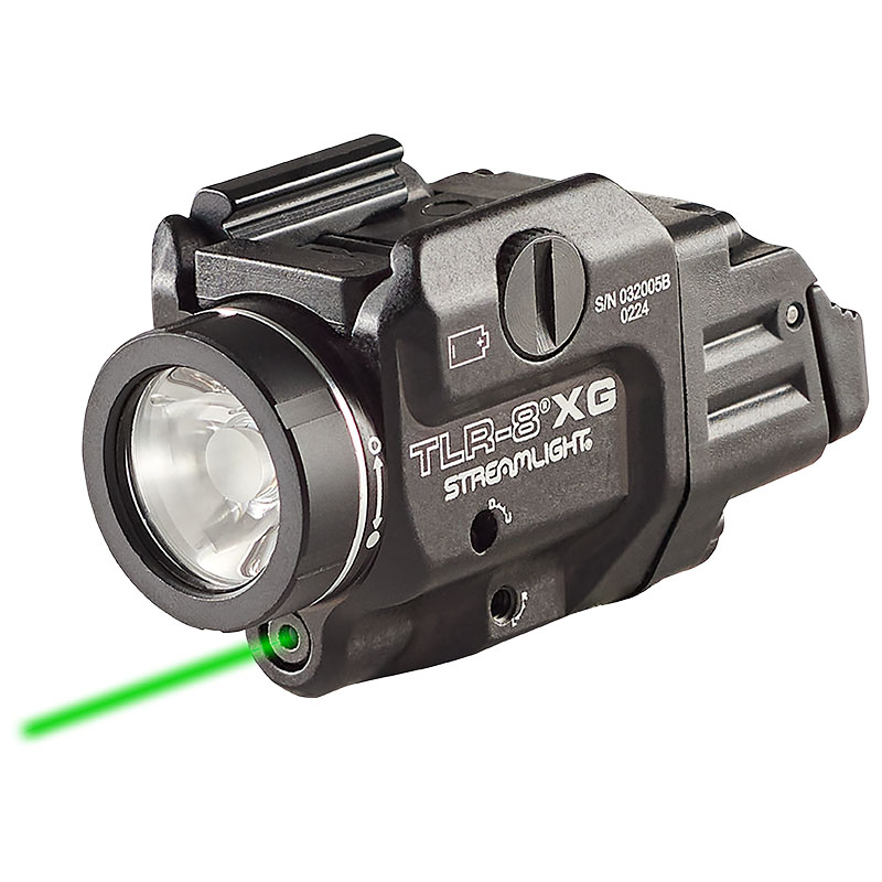 Streamlight TLR-8 X G - Includes high switch, low switch, CR123A lithium battery and key kit - Box