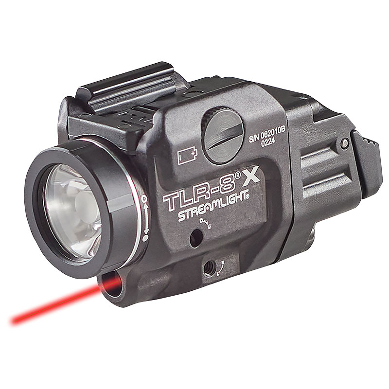 Streamlight TLR-8 X - Includes high switch, low switch, CR123A lithium battery and key kit - Box