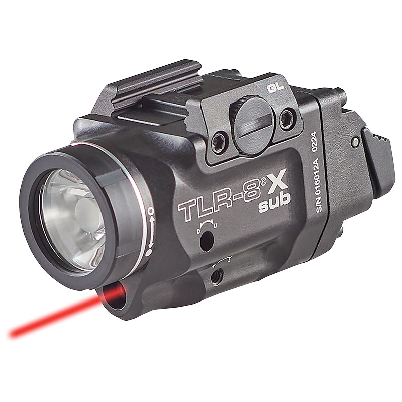 Streamlight TLR-8 X sub (SIG P365/XL) - Includes mounting kit with key, high/low paddle switches and CR123A lithium battery - Box