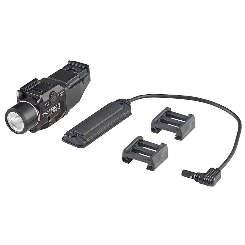 Streamlight TLR RM 1 Laser G - System - Includes M-LOK Mount, remote door switch, remote pressure switch, mounting clips and (1) CR123A lithium battery - Box - Black