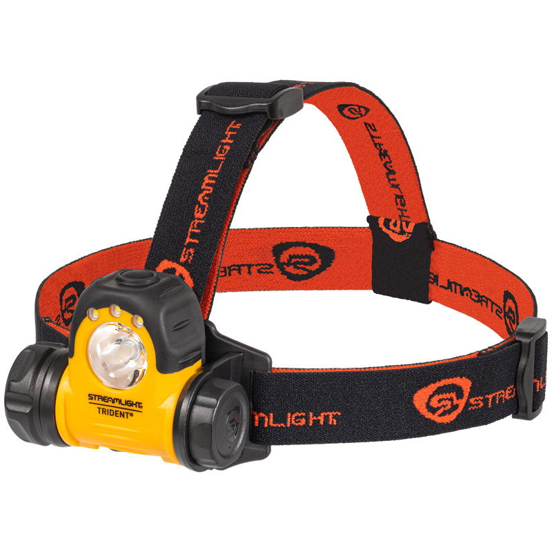 Streamlight Trident Div. 2 with White LEDs - Includes Alkaline batteries, rubber & elastic straps - Yellow