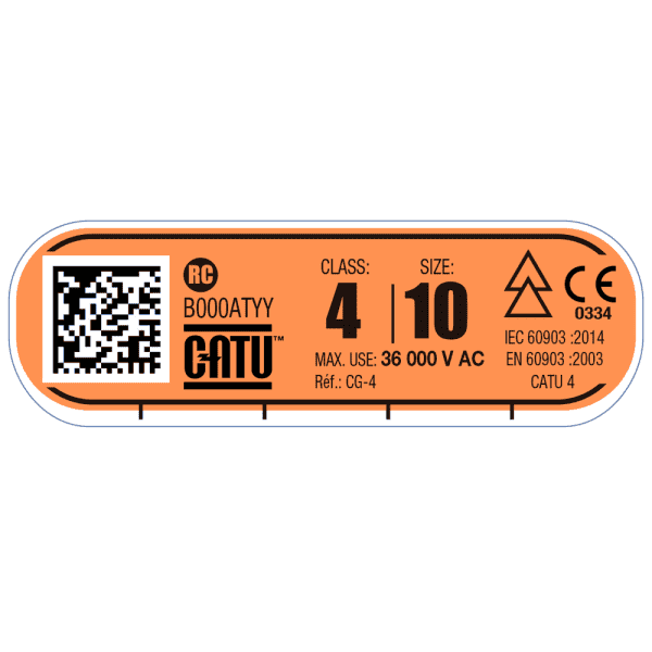 CATU Latex electrical insulating gloves class 4 - 36 000 V AC2